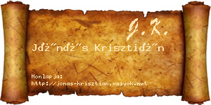 Jónás Krisztián névjegykártya