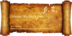 Jónás Krisztián névjegykártya